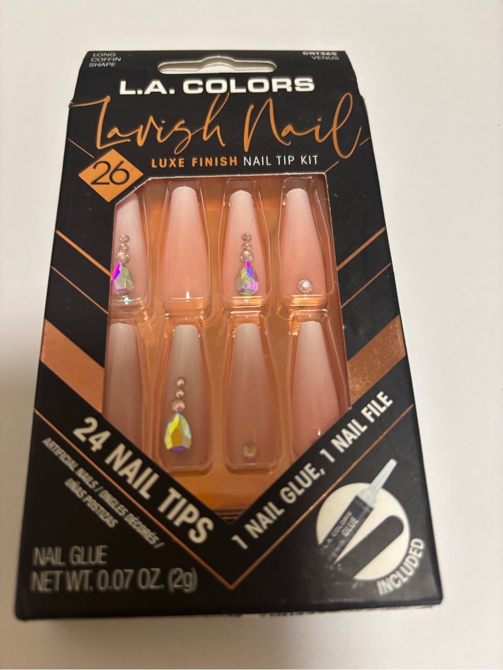 L.A. Colors Nude Coffin Press-On Nail Tips - Cream Set
